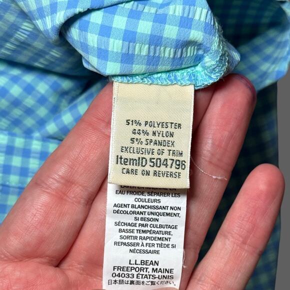 L.L. Bean Women’s Stretch Travel Tunic Shirt Light Blue Gingham Size M DW504796 - Picture 6 of 7